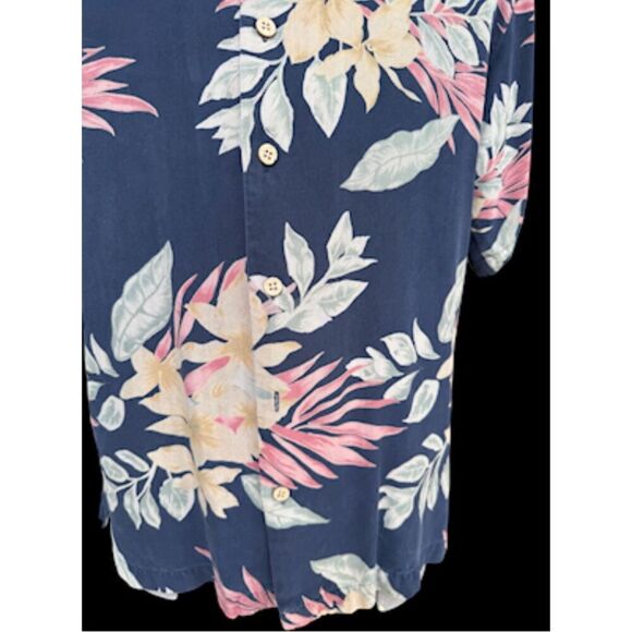Honolulu Lulu 100% Silk Party Hawaiian Shirt Sz. M Short Sleeve Tropical - Picture 3 of 10